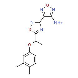 ChemSpider 2D Image | 4-{5-[1-(3,4-Dimethylphenoxy)ethyl]-1,2,4-oxadiazol-3-yl}-1,2,5-oxadiazol-3-amine | C14H15N5O3