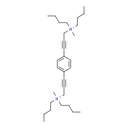 ChemSpider 2D Image | N,N'-(1,4-Phenylenedi-1-propyne-1,3-diyl)bis(N-butyl-N-methyl-1-butanaminium) | C30H50N2