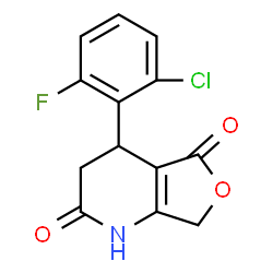 ChemSpider 2D Image | 4-(2-Chloro-6-fluorophenyl)-4,7-dihydrofuro[3,4-b]pyridine-2,5(1H,3H)-dione | C13H9ClFNO3