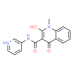 ChemSpider 2D Image | 3-{[(2-Hydroxy-1-methyl-4-oxo-1,4-dihydro-3-quinolinyl)carbonyl]amino}pyridinium | C16H14N3O3
