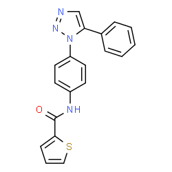 ChemSpider 2D Image | N-[4-(5-Phenyl-1H-1,2,3-triazol-1-yl)phenyl]-2-thiophenecarboxamide | C19H14N4OS