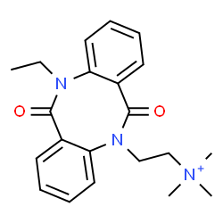 ChemSpider 2D Image | 2-(11-Ethyl-6,12-dioxo-11,12-dihydrodibenzo[b,f][1,5]diazocin-5(6H)-yl)-N,N,N-trimethylethanaminium | C21H26N3O2