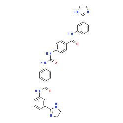 ChemSpider 2D Image | 4,4'-(Carbonyldiimino)bis{N-[3-(4,5-dihydro-1H-imidazol-2-yl)phenyl]benzamide} | C33H30N8O3