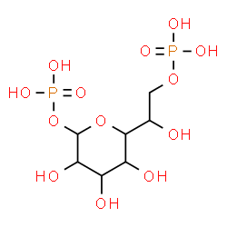 ChemSpider 2D Image | 5-[1-Hydroxy-2-(phosphonooxy)ethyl]-1-O-phosphonopentopyranose | C7H16O13P2