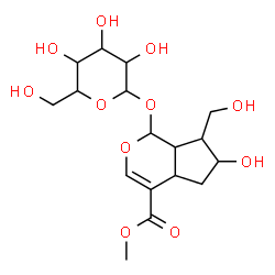 ChemSpider 2D Image | Methyl 1-(hexopyranosyloxy)-6-hydroxy-7-(hydroxymethyl)-1,4a,5,6,7,7a-hexahydrocyclopenta[c]pyran-4-carboxylate | C17H26O11