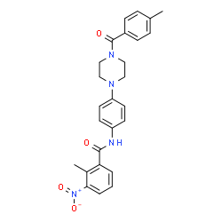 ChemSpider 2D Image | 2-Methyl-N-{4-[4-(4-methylbenzoyl)-1-piperazinyl]phenyl}-3-nitrobenzamide | C26H26N4O4