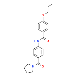 ChemSpider 2D Image | 4-Propoxy-N-[4-(1-pyrrolidinylcarbonyl)phenyl]benzamide | C21H24N2O3