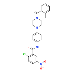 ChemSpider 2D Image | 2-Chloro-N-{4-[4-(2-methylbenzoyl)-1-piperazinyl]phenyl}-5-nitrobenzamide | C25H23ClN4O4