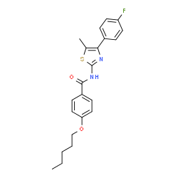 ChemSpider 2D Image | N-[4-(4-Fluorophenyl)-5-methyl-1,3-thiazol-2-yl]-4-(pentyloxy)benzamide | C22H23FN2O2S