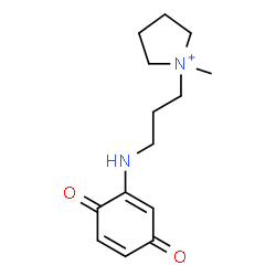 ChemSpider 2D Image | 1-{3-[(3,6-Dioxo-1,4-cyclohexadien-1-yl)amino]propyl}-1-methylpyrrolidinium | C14H21N2O2