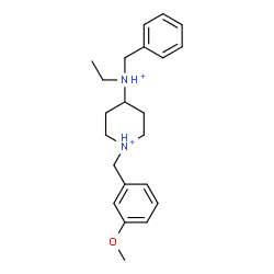 ChemSpider 2D Image | 4-[Benzyl(ethyl)ammonio]-1-(3-methoxybenzyl)piperidinium | C22H32N2O