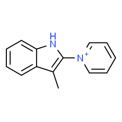 ChemSpider 2D Image | 1-(3-Methyl-1H-indol-2-yl)pyridinium | C14H13N2