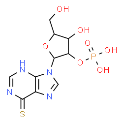 ChemSpider 2D Image | 9-(2-O-Phosphonopentofuranosyl)-3,9-dihydro-6H-purine-6-thione | C10H13N4O7PS