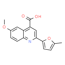 ChemSpider 2D Image | 6-Methoxy-2-(5-methyl-2-furyl)-4-quinolinecarboxylic acid | C16H13NO4
