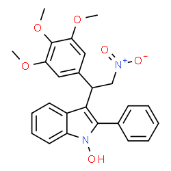 ChemSpider 2D Image | 3-[2-Nitro-1-(3,4,5-trimethoxyphenyl)ethyl]-2-phenyl-1H-indol-1-ol | C25H24N2O6