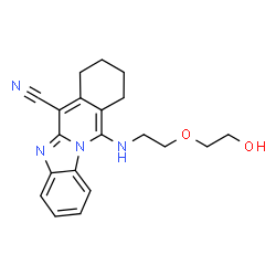ChemSpider 2D Image | 11-{[2-(2-Hydroxyethoxy)ethyl]amino}-7,8,9,10-tetrahydrobenzimidazo[1,2-b]isoquinoline-6-carbonitrile | C20H22N4O2