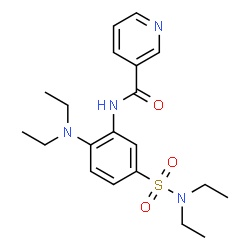 ChemSpider 2D Image | N-[2-(Diethylamino)-5-(diethylsulfamoyl)phenyl]nicotinamide | C20H28N4O3S