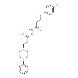 ChemSpider 2D Image | 3-[(4-Chlorophenyl)sulfanyl]-N'-[3-(4-phenyl-1-piperazinyl)propanoyl]propanehydrazide | C22H27ClN4O2S