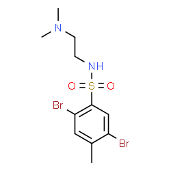 ChemSpider 2D Image | 2,5-Dibromo-N-[2-(dimethylamino)ethyl]-4-methylbenzenesulfonamide | C11H16Br2N2O2S