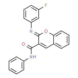 ChemSpider 2D Image | (2Z)-2-[(3-Fluorophenyl)imino]-N-phenyl-2H-chromene-3-carboxamide | C22H15FN2O2