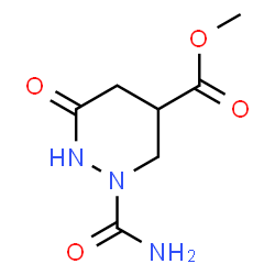 ChemSpider 2D Image | Methyl 2-carbamoyl-6-oxohexahydro-4-pyridazinecarboxylate | C7H11N3O4