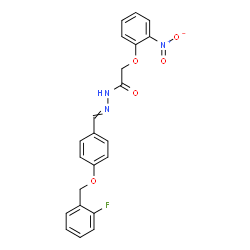 ChemSpider 2D Image | N'-{4-[(2-Fluorobenzyl)oxy]benzylidene}-2-(2-nitrophenoxy)acetohydrazide | C22H18FN3O5