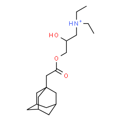 ChemSpider 2D Image | 3-[2-(Adamantan-1-yl)acetoxy]-N,N-diethyl-2-hydroxy-1-propanaminium | C19H34NO3