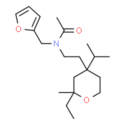 ChemSpider 2D Image | N-[2-(2-Ethyl-4-isopropyl-2-methyltetrahydro-2H-pyran-4-yl)ethyl]-N-(2-furylmethyl)acetamide | C20H33NO3