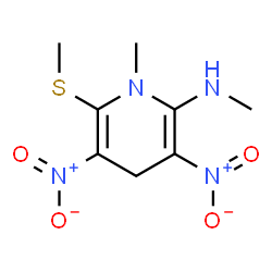ChemSpider 2D Image | 1,4-Dihydro-N,1-dimethyl-6-(methylthio)-3,5-dinitro-2-pyridinamine | C8H12N4O4S