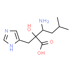 ChemSpider 2D Image | 3-Amino-2-hydroxy-2-(1H-imidazol-5-ylmethyl)-5-methylhexanoic acid | C11H19N3O3