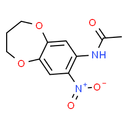 ChemSpider 2D Image | N-(8-Nitro-3,4-dihydro-2H-1,5-benzodioxepin-7-yl)acetamide | C11H12N2O5