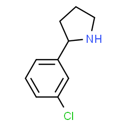ChemSpider 2D Image | 2-(3-Chlorophenyl)pyrrolidine | C10H12ClN