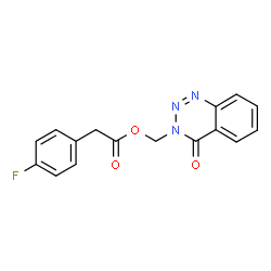 ChemSpider 2D Image | (4-Oxo-1,2,3-benzotriazin-3(4H)-yl)methyl (4-fluorophenyl)acetate | C16H12FN3O3