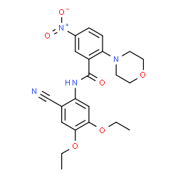 ChemSpider 2D Image | N-(2-Cyano-4,5-diethoxyphenyl)-2-(4-morpholinyl)-5-nitrobenzamide | C22H24N4O6