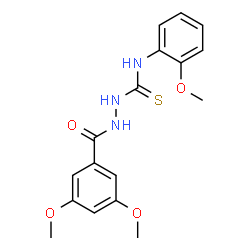 ChemSpider 2D Image | 2-(3,5-Dimethoxybenzoyl)-N-(2-methoxyphenyl)hydrazinecarbothioamide | C17H19N3O4S