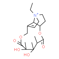ChemSpider 2D Image | 11-Ethyl-4,5-dihydroxy-3,4,5-trimethyl-2,6-dioxo-3,4,5,6,8,10,12,13,13a,13b-decahydro-2H-[1,6]dioxacycloundecino[2,3,4-gh]pyrrolizin-11-ium | C18H28NO6