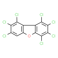 ChemSpider 2D Image | 1,2,3,4,7,8,9-Heptachlorodibenzofuran | C12HCl7O