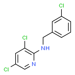 ChemSpider 2D Image | 3,5-Dichloro-N-(3-chlorobenzyl)-2-pyridinamine | C12H9Cl3N2