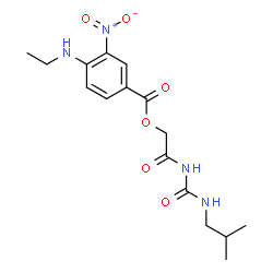 ChemSpider 2D Image | 2-[(Isobutylcarbamoyl)amino]-2-oxoethyl 4-(ethylamino)-3-nitrobenzoate | C16H22N4O6