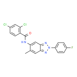 ChemSpider 2D Image | 2,4-Dichloro-N-[2-(4-fluorophenyl)-6-methyl-2H-benzotriazol-5-yl]benzamide | C20H13Cl2FN4O