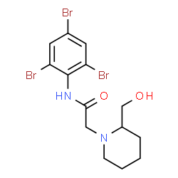 ChemSpider 2D Image | 2-[2-(Hydroxymethyl)-1-piperidinyl]-N-(2,4,6-tribromophenyl)acetamide | C14H17Br3N2O2