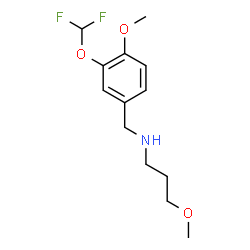 ChemSpider 2D Image | N-[3-(Difluoromethoxy)-4-methoxybenzyl]-3-methoxy-1-propanamine | C13H19F2NO3