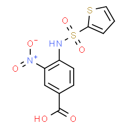 ChemSpider 2D Image | 3-Nitro-4-[(2-thienylsulfonyl)amino]benzoic acid | C11H8N2O6S2