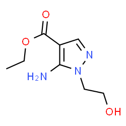 ChemSpider 2D Image | Ethyl 5-amino-1-(2-hydroxyethyl)-1H-pyrazole-4-carboxylate | C8H13N3O3