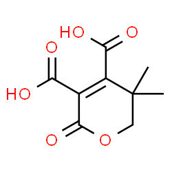 ChemSpider 2D Image | 5,5-Dimethyl-2-oxo-5,6-dihydro-2H-pyran-3,4-dicarboxylic acid | C9H10O6