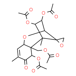 ChemSpider 2D Image | 8-Oxo-12,13-epoxytrichothec-9-ene-3,4,7,15-tetrayl tetraacetate | C23H28O11