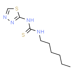 ChemSpider 2D Image | 1-Hexyl-3-(1,3,4-thiadiazol-2-yl)thiourea | C9H16N4S2