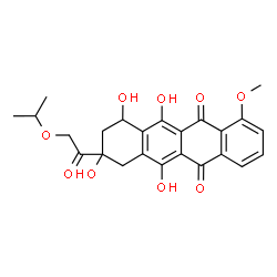 ChemSpider 2D Image | 6,8,10,11-Tetrahydroxy-8-(isopropoxyacetyl)-1-methoxy-7,8,9,10-tetrahydro-5,12-tetracenedione | C24H24O9