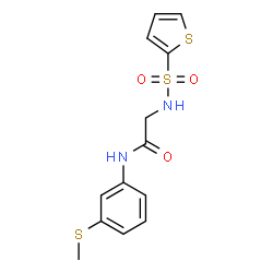 ChemSpider 2D Image | N-[3-(Methylsulfanyl)phenyl]-N~2~-(2-thienylsulfonyl)glycinamide | C13H14N2O3S3