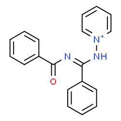 ChemSpider 2D Image | 1-{[(E)-(Benzoylimino)(phenyl)methyl]amino}pyridinium | C19H16N3O